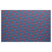 Schattigee Lachende kreeft op Navy Blue Stof (Fat Quarter)