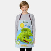 Schattigee lachende krokodil gepersonaliseerde Kin Schort (Gedragen)