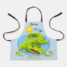Schattigee lachende krokodil gepersonaliseerde Kin Schort