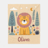 Schattigee lachende leeuw in bos fleece deken (Voorkant)