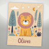 Schattigee lachende leeuw in bos fleece deken