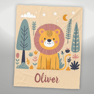 Schattigee lachende leeuw in bos fleece deken