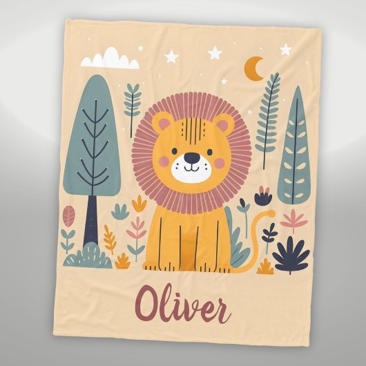 Schattigee lachende leeuw in bos fleece deken