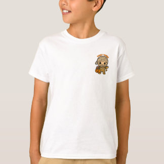 Schattigee Lachende Mummie Kind met Pompoen Snoep  T-shirt
