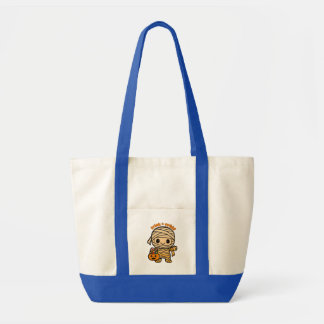 Schattigee Lachende Mummie Kind met Pompoen Snoep  Tote Bag