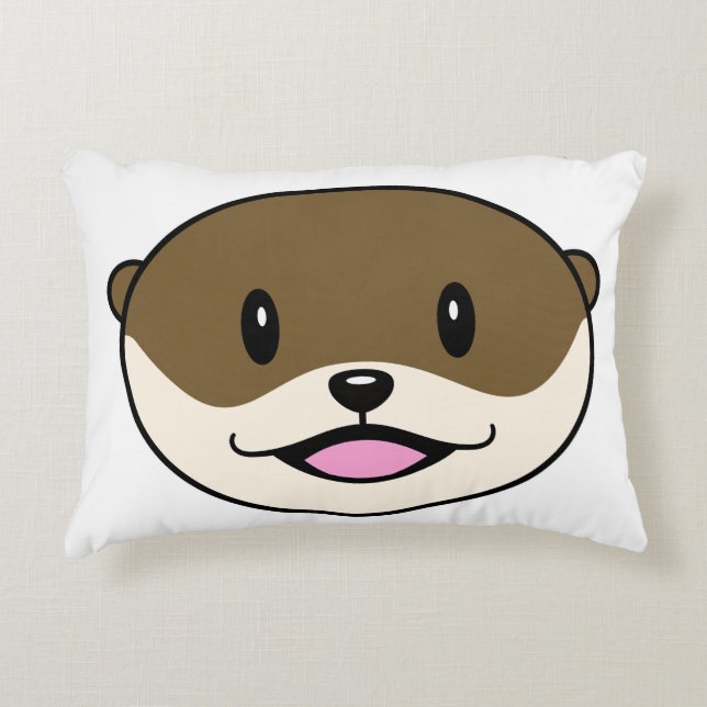 Schattigee lachende otter accent kussen (Voorkant)