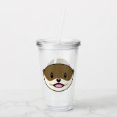 Schattigee lachende otter acryl drinkbeker (Achterkant)