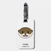 Schattigee lachende otter bagagelabel (Achterkant verticaal)