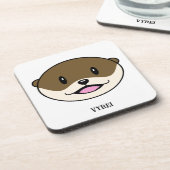 Schattigee lachende otter bier onderzetter (Linkerzijde)