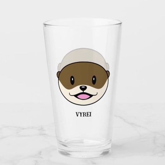 Schattigee lachende otter glas (Voorkant)