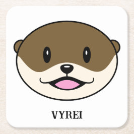 Schattigee lachende otter kartonnen onderzetters