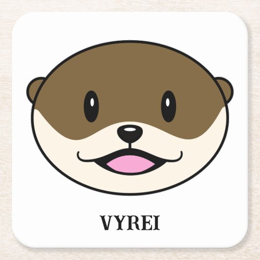 Schattigee lachende otter kartonnen onderzetters (Voorkant)