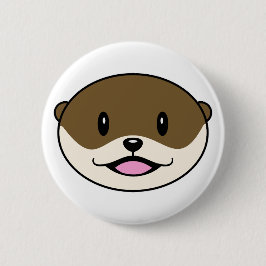 Schattigee lachende otter ronde button 5,7 cm