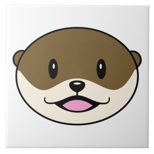 Schattigee lachende otter tegeltje (Voorkant)