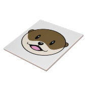 Schattigee lachende otter tegeltje (Zijkant)
