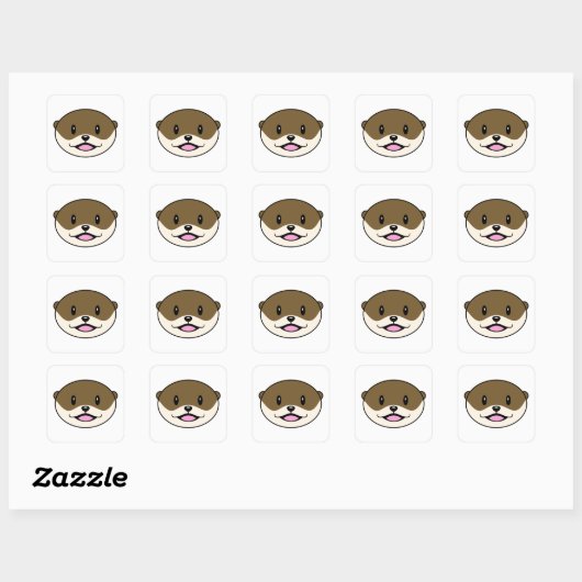 Schattigee lachende otter vierkante sticker (Vel)