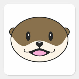 Schattigee lachende otter vierkante sticker