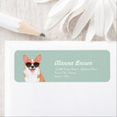 Schattigee Lachende Pembroke Welsh Corgi voor Hond Etiket (Insitu)