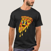 Schattigee Lachende Pizza Fun Foodie T-shirt (Voorkant)