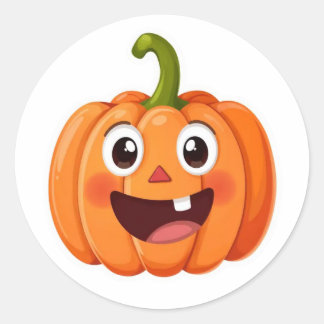 Schattigee Lachende Pompoen Gezicht Halloween Stic Ronde Sticker
