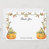 Schattigee lachende pompoen land dank u kaart (Voorkant)