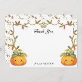 Schattigee lachende pompoen land dank u kaart (Voorkant / Achterkant)