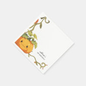 Schattigee lachende pompoen Land Verjaardag Servet (Hoek)