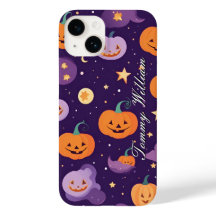 Schattigee lachende pompoenen voor Halloween