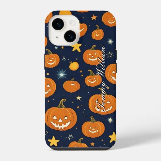 Schattigee lachende pompoenen voor Halloween iPhone Hoesje (Achterkant)