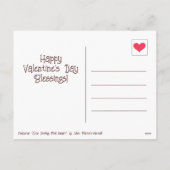 Schattigee lachende roze hart Valentijnsdag Feestdagenkaart (Achterkant)