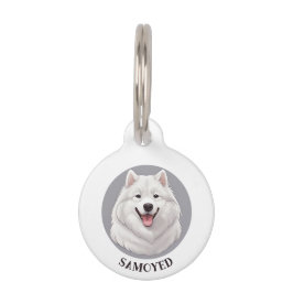 Schattigee lachende Samoyed Dog Huisdierpenning
