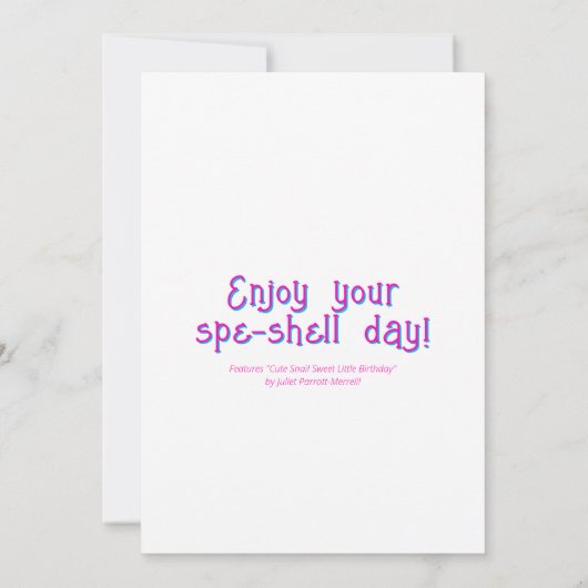 Schattigee lachende slak lieve kleine verjaardag kaart (Achterkant)