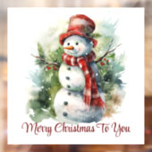 Schattigee lachende sneeuwpop venster vastklemmen raamsticker (Vel 2)