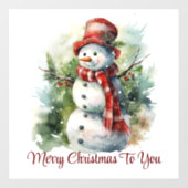 Schattigee lachende sneeuwpop venster vastklemmen raamsticker (Vel)