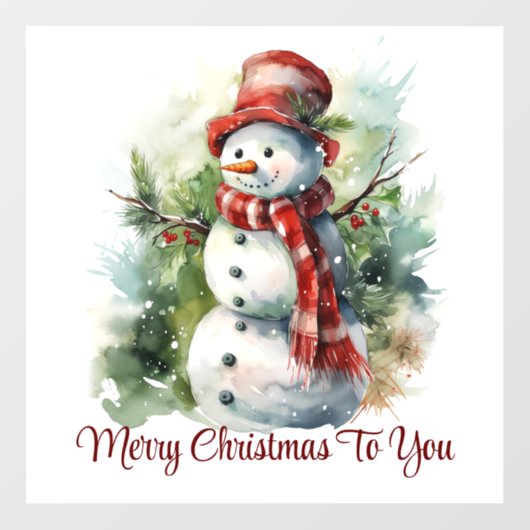 Schattigee lachende sneeuwpop venster vastklemmen raamsticker (Vel)