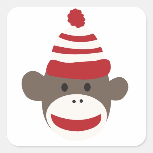 Schattigee lachende sok aap gezicht Sticker (Voorkant)