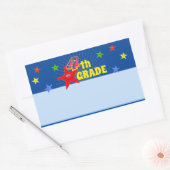 Schattigee lachende ster 4e klas naam label Sticke (Envelop)