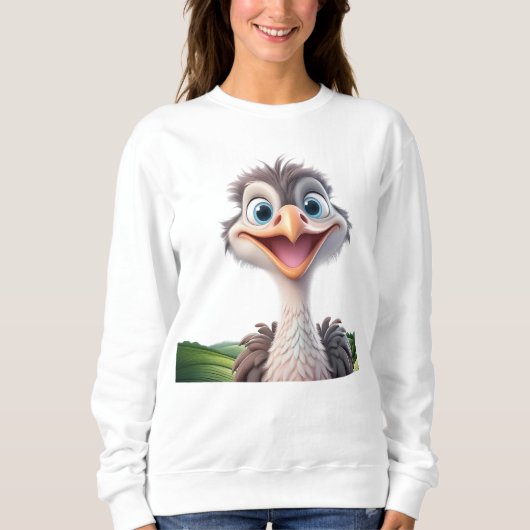 Schattigee lachende struisvogel trui (Voorkant)