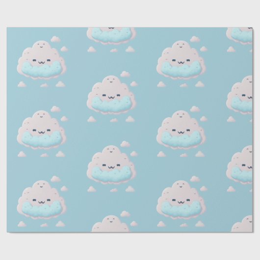 Schattigee lachende wolk cadeaupapier (Vlak)