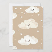 Schattigee lachende wolken Baby shower uitnodiging (Achterkant)