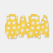 Schattigee lachende zon cartoon kunst bedankdoosjes (Uitgevouwen)