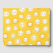 Schattigee lachende zon cartoon kunst gastenboek (Achterkant)