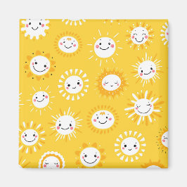 Schattigee lachende zon cartoon kunst magneet