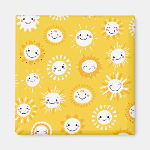 Schattigee lachende zon cartoon kunst magneet