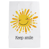 Schattigee lachende zon cartoon kunst medium cadeauzakje (Achterkant)