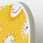 Schattigee lachende zon cartoon kunst pickleball paddle (Links Detail)