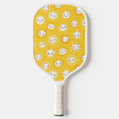 Schattigee lachende zon cartoon kunst pickleball paddle (Achterkant)
