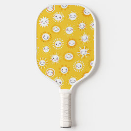Schattigee lachende zon cartoon kunst pickleball paddle