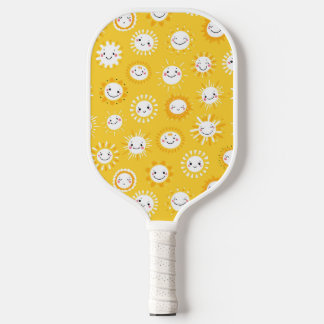 Schattigee lachende zon cartoon kunst pickleball paddle