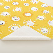 Schattigee lachende zon cartoon kunst sherpa deken (3/4)